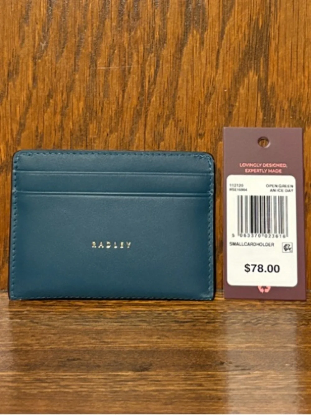 NWT-Radley London-An Ice❄️Day-Small Leather Card Holder-Teal-$78